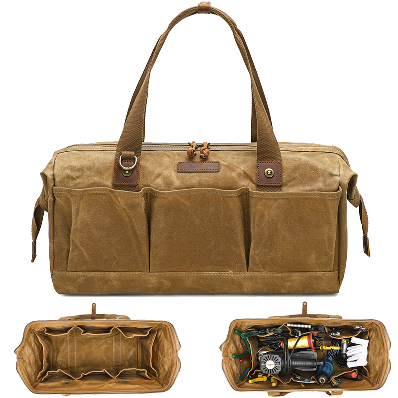 Shopper Tote Canvas - Heavy Duty Waxed Canvas Tool Bag
