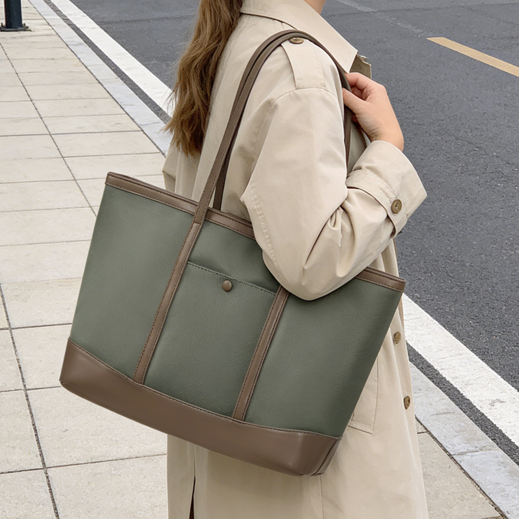 Women Bags With Laptop Compartment - Women Large Shoulder Bag, Zipper Bag,