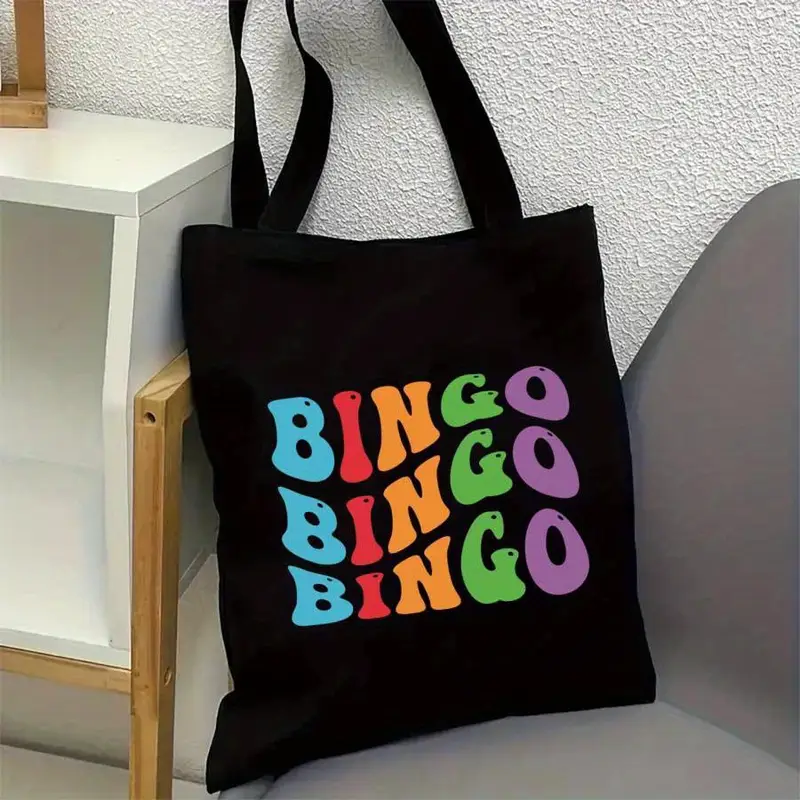 Shopper Tote Canvas - Stylish Colorful Bingo Night Tote Bag