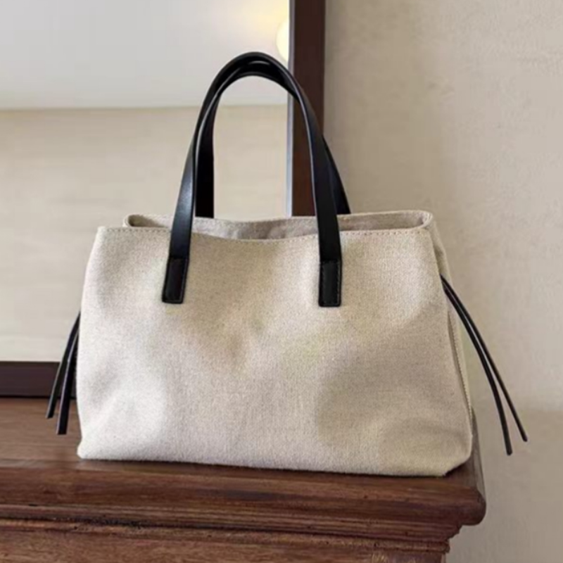 Shopper Tote Canvas - Suede Canvas Color-block Tote Bag,lightweight Multi-compartment