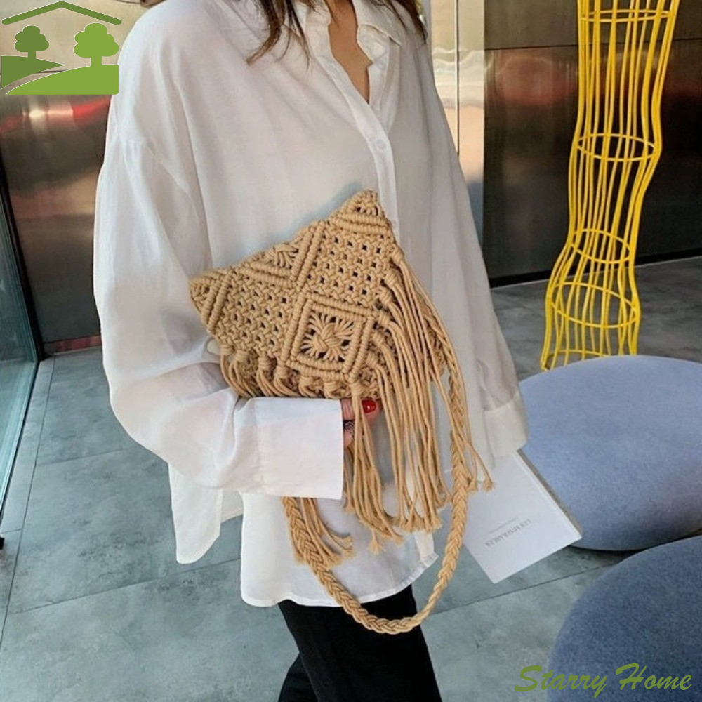 Woven Straw Bag - Fashion Ethnic Style Woven Straw Bag