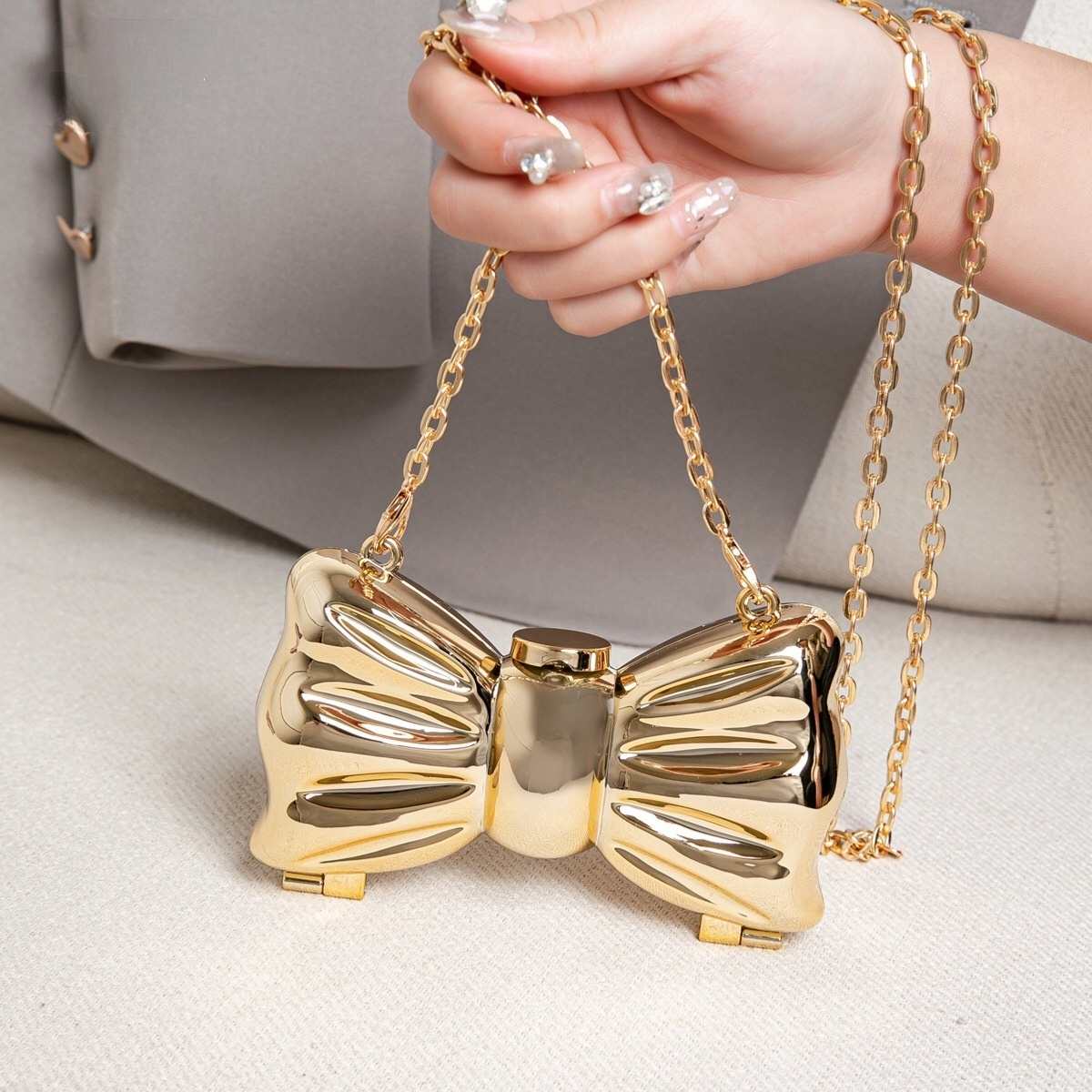 Women Bags Online - Luxury Fashion Metal Mini Handbag with