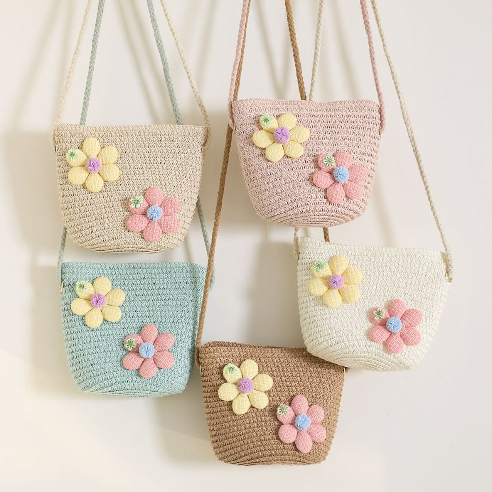 Cute Handmade Woven Girl Flowe - Woven Straw Bag 리뷰 및 가격