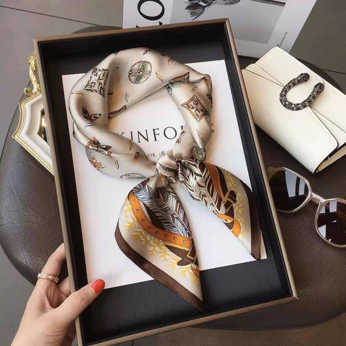 Luxury Design Skinny Silk Squa - Women Bags Online 리뷰 및 가격