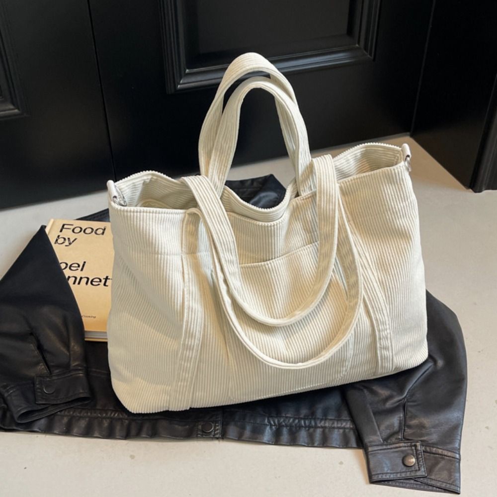 Temperament Solid Color Cordur - Shopper Tote Canvas 리뷰 및 가격