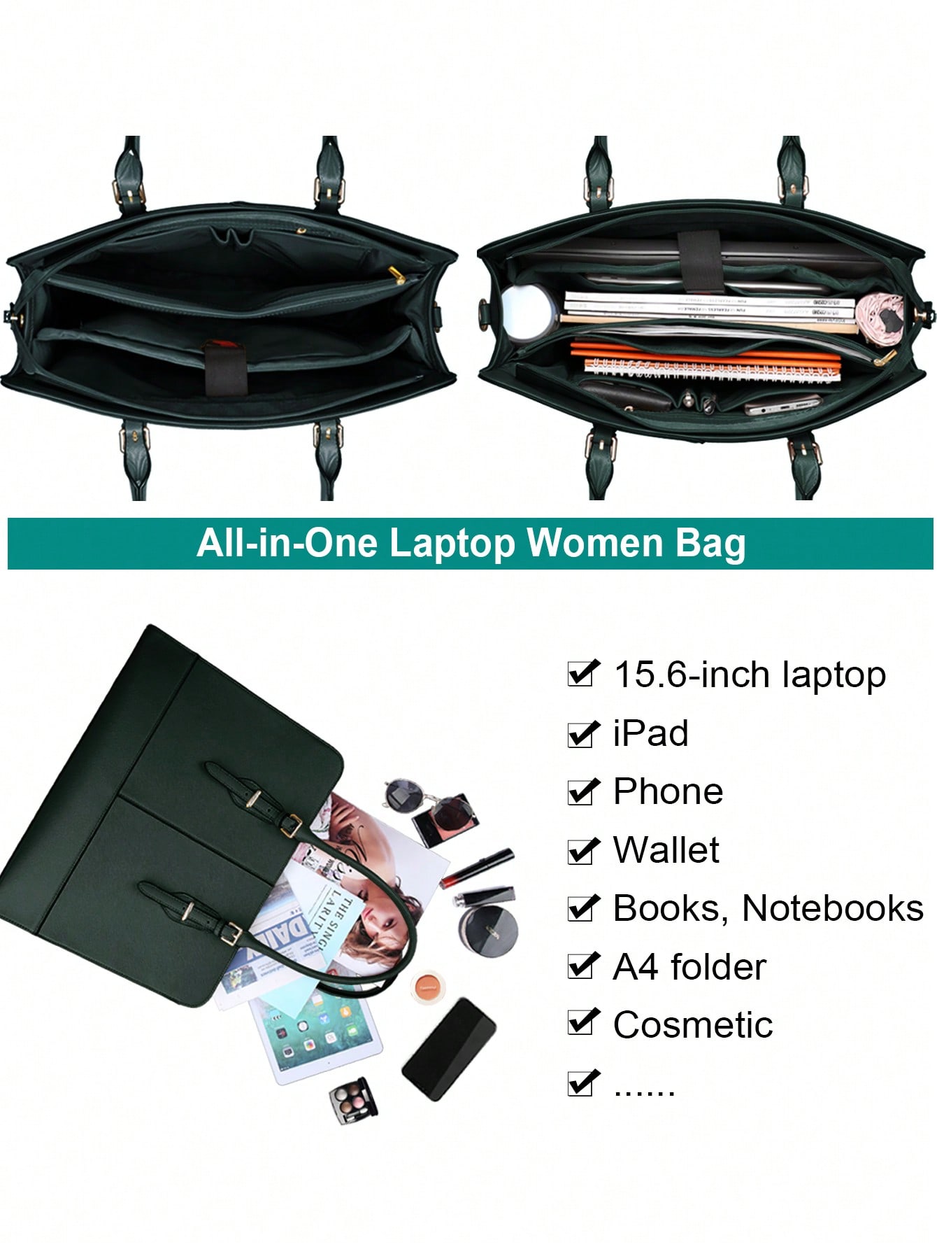 15.6 Inch Leather Laptop Tote  - Women'S Work Bags Tote 리뷰 및 가격