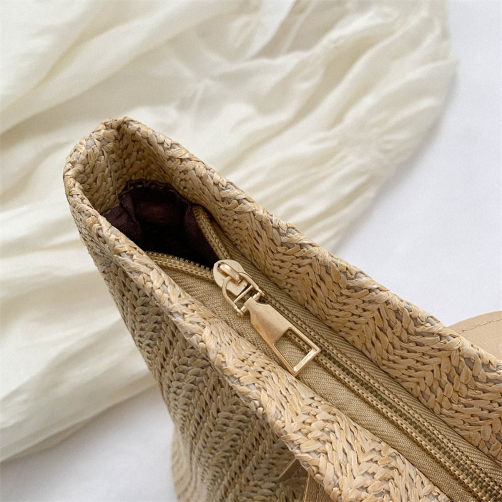 Cute PU Straw Bucket Bag Korea - Woven Straw Bag 리뷰 및 가격
