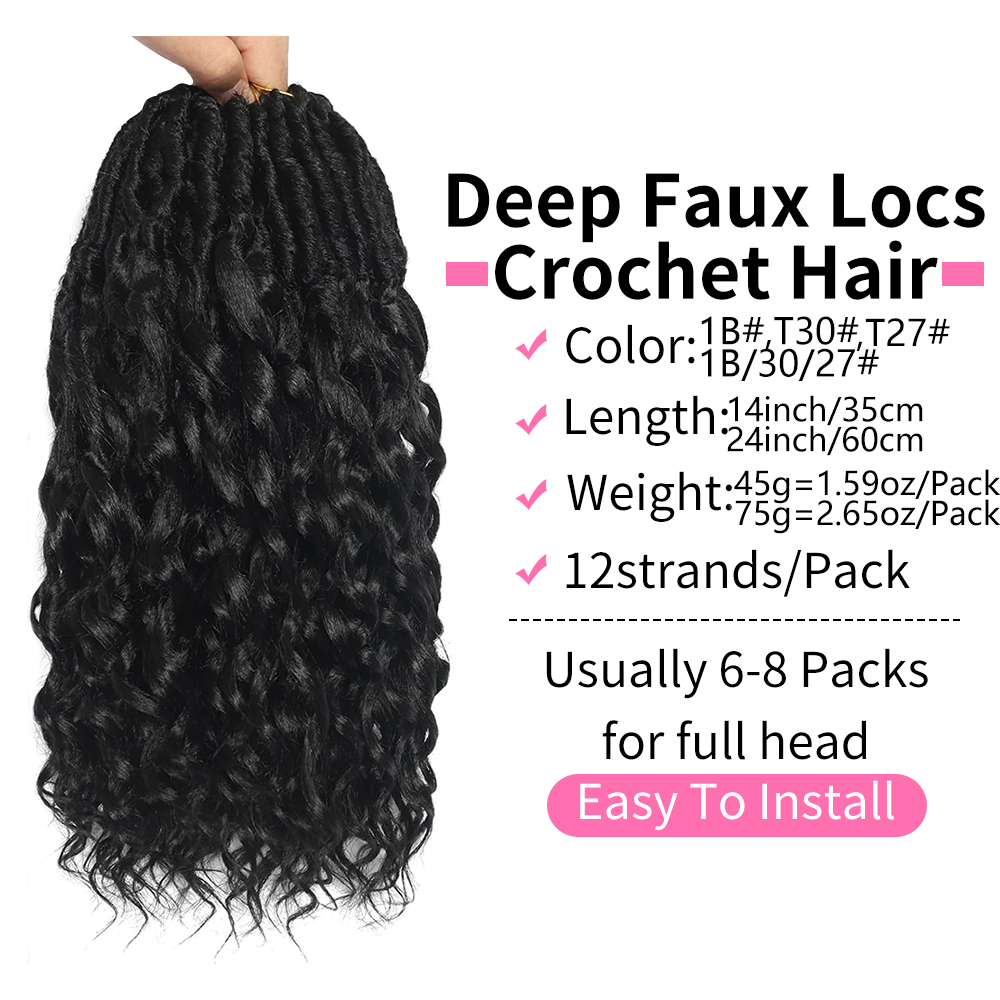 Deep Faux Locs Crochet Hair fo - Women Bags Pack 리뷰 및 가격