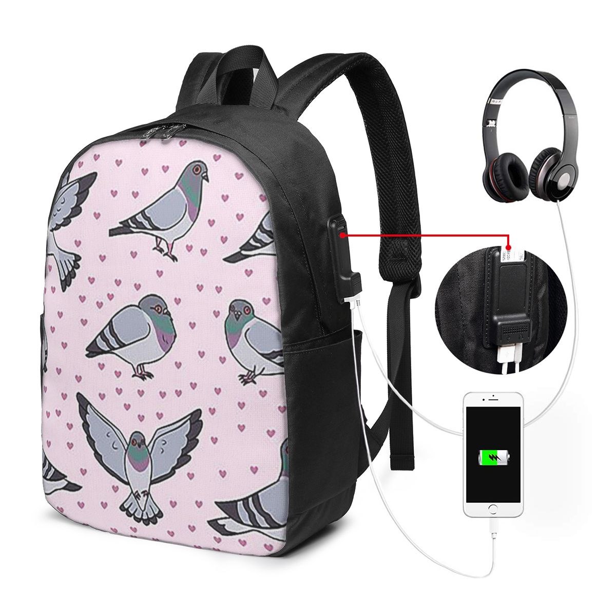 Cute Cartoon Pigeons Pack Back - Women Bags Pack 리뷰 및 가격
