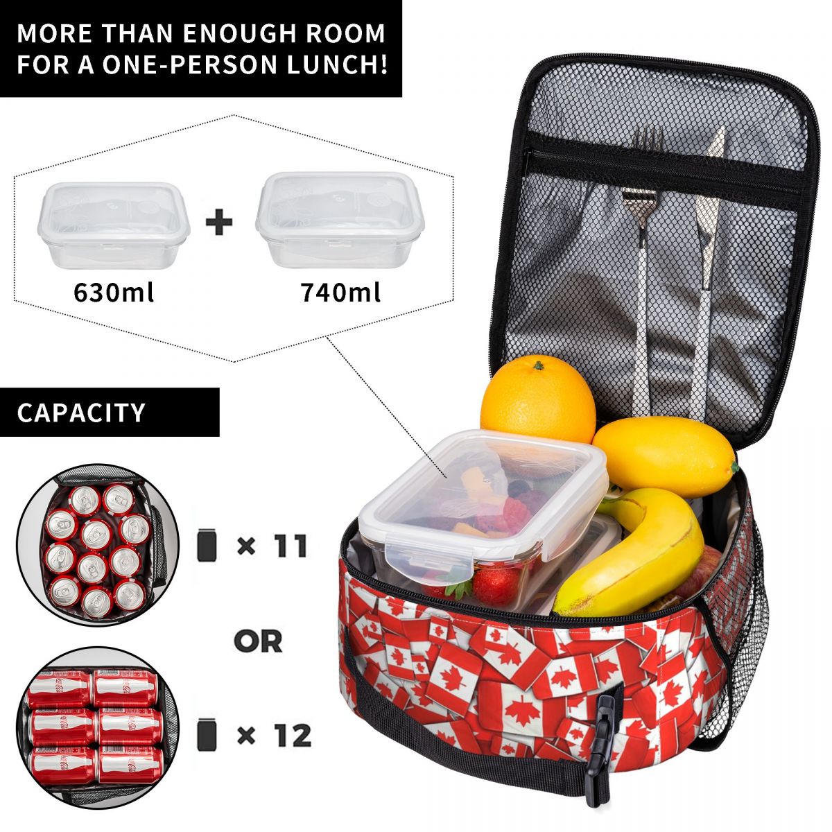 Canada Flag Pattern Insulated  - Women Bags Canada 리뷰 및 가격
