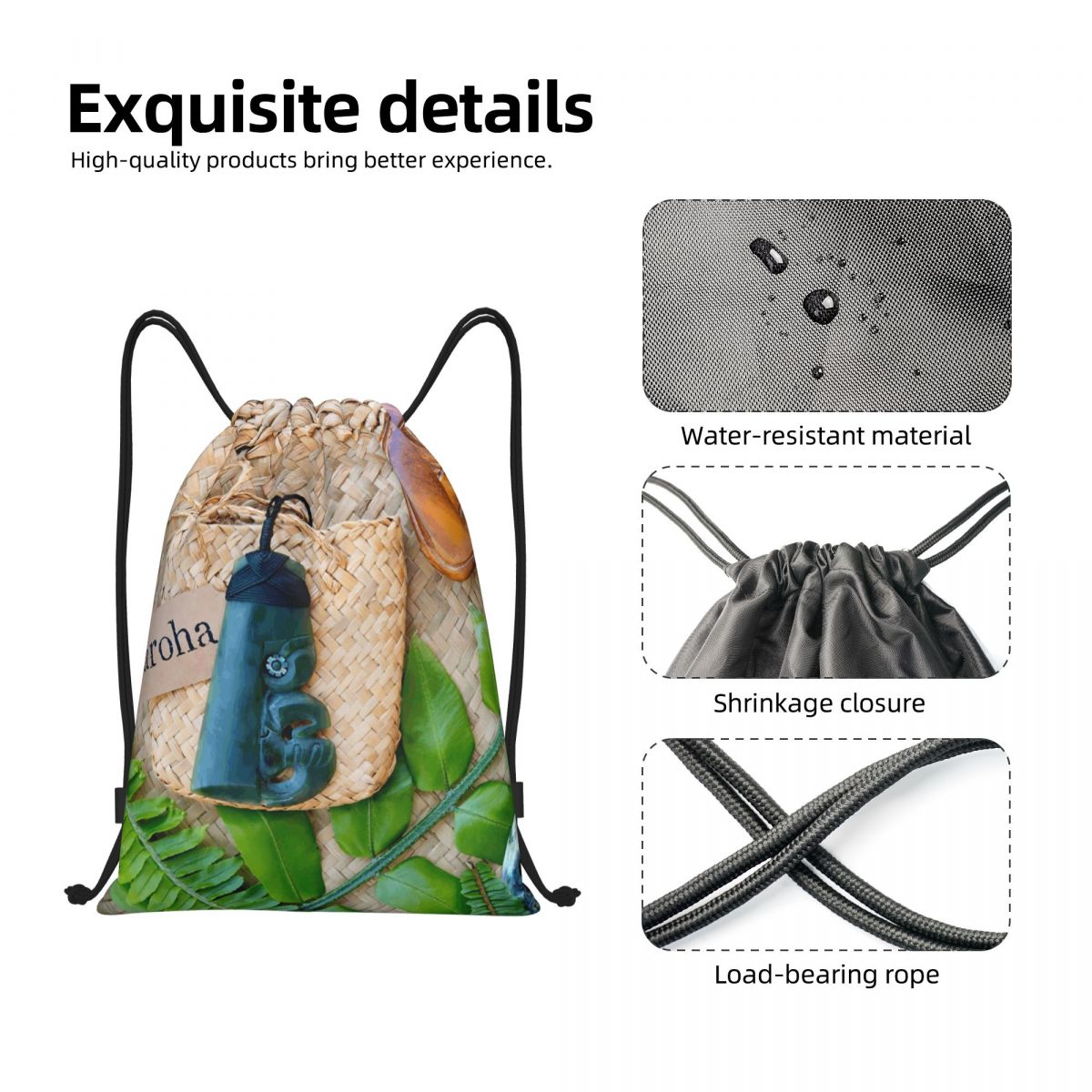 NZ Maoris Theme Drawstring Bag - Women Bags Nz 리뷰 및 가격