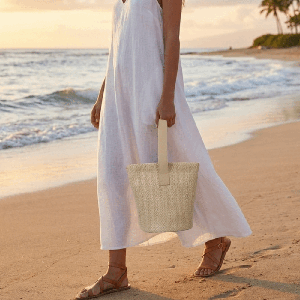 Sweet PU Straw Bucket Bag Kore - Woven Straw Bag 리뷰 및 가격