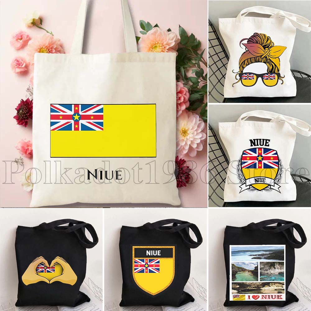 Niue Flag Map Love Heart Niuea - Shopper Tote Canvas 리뷰 및 가격