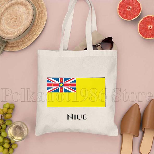 Niue Flag Map Love Heart Niuea - Shopper Tote Canvas 리뷰 및 가격