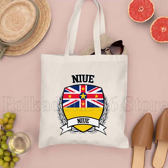 Niue Flag Map Love Heart Niuea - Shopper Tote Canvas 리뷰 및 가격