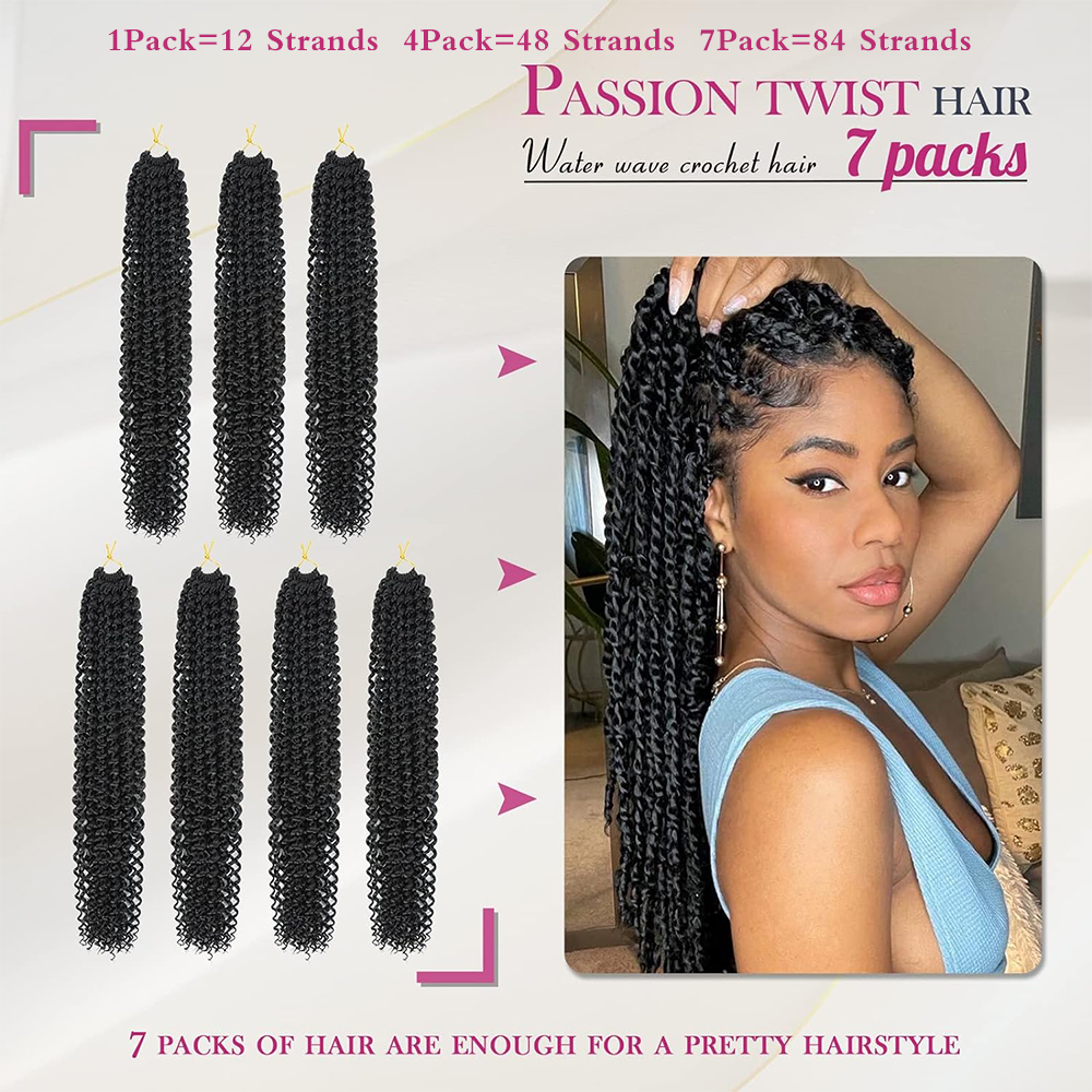 Passion Twist Crochet Hair 22I - Women Bags Pack 리뷰 및 가격