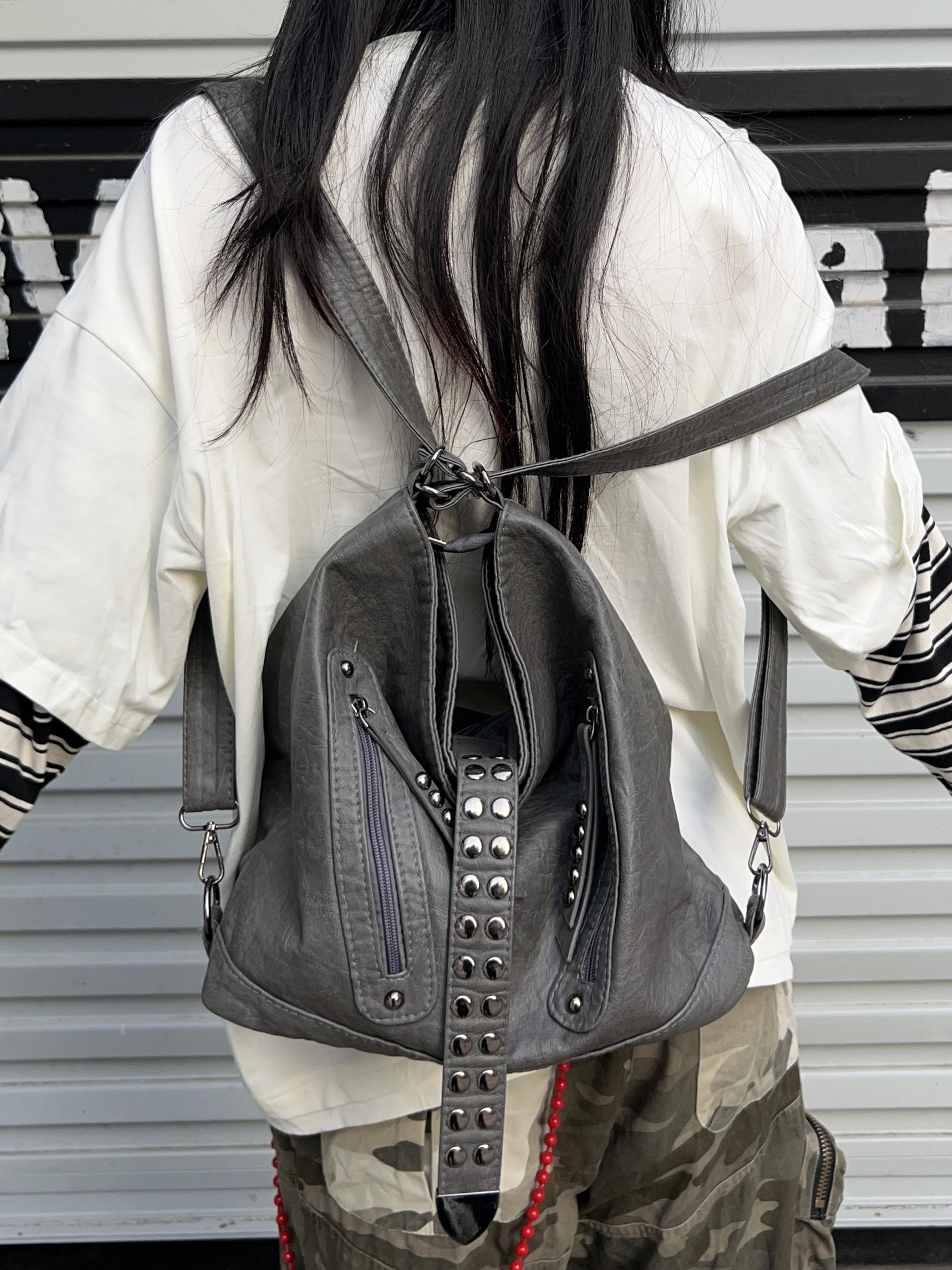 Retro Rivet Spice Girl Handbag - Women Bags With Laptop Compartment 리뷰 및 가격