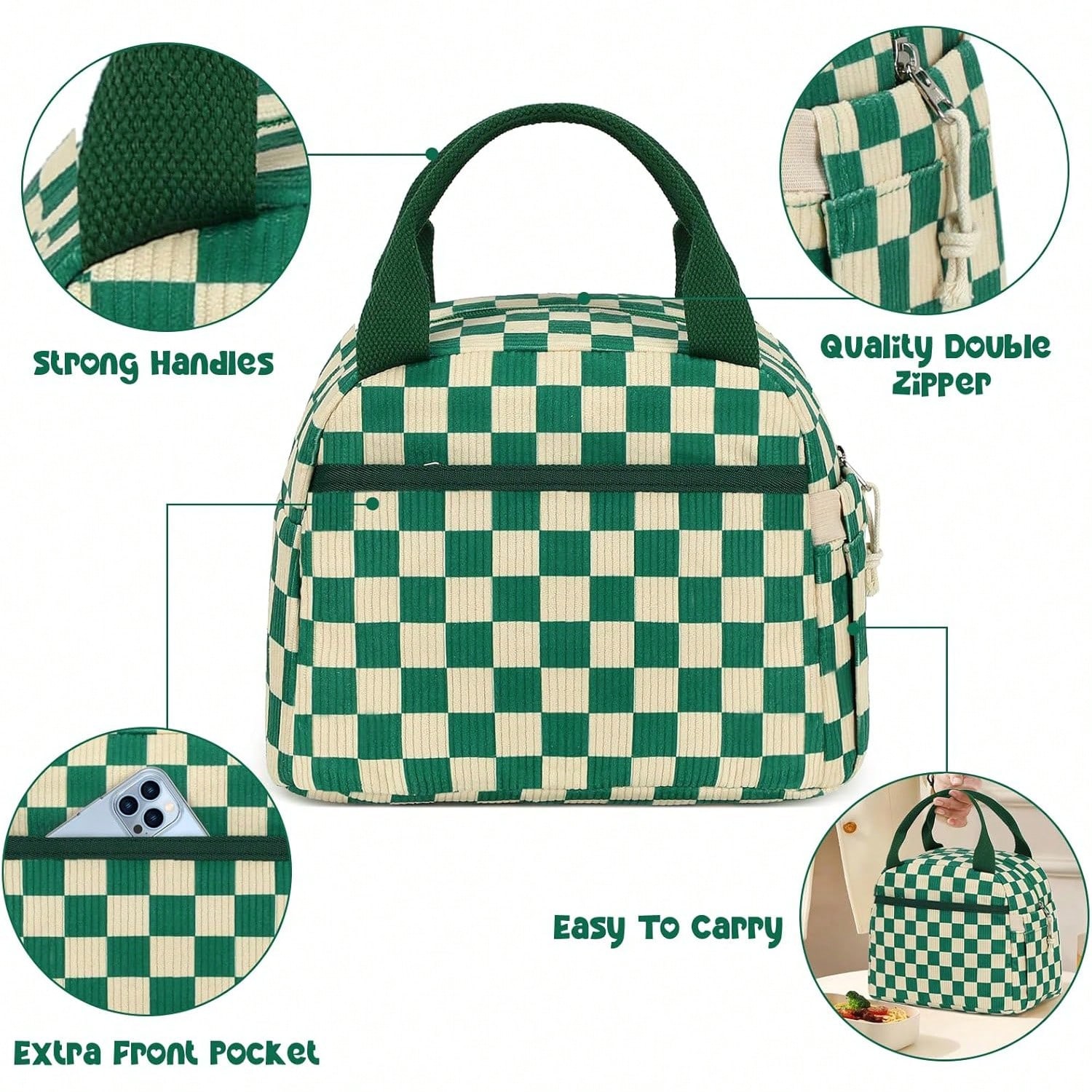 Cute Corduroy Lunch Tote Bags  - Women'S Work Bags Tote 리뷰 및 가격