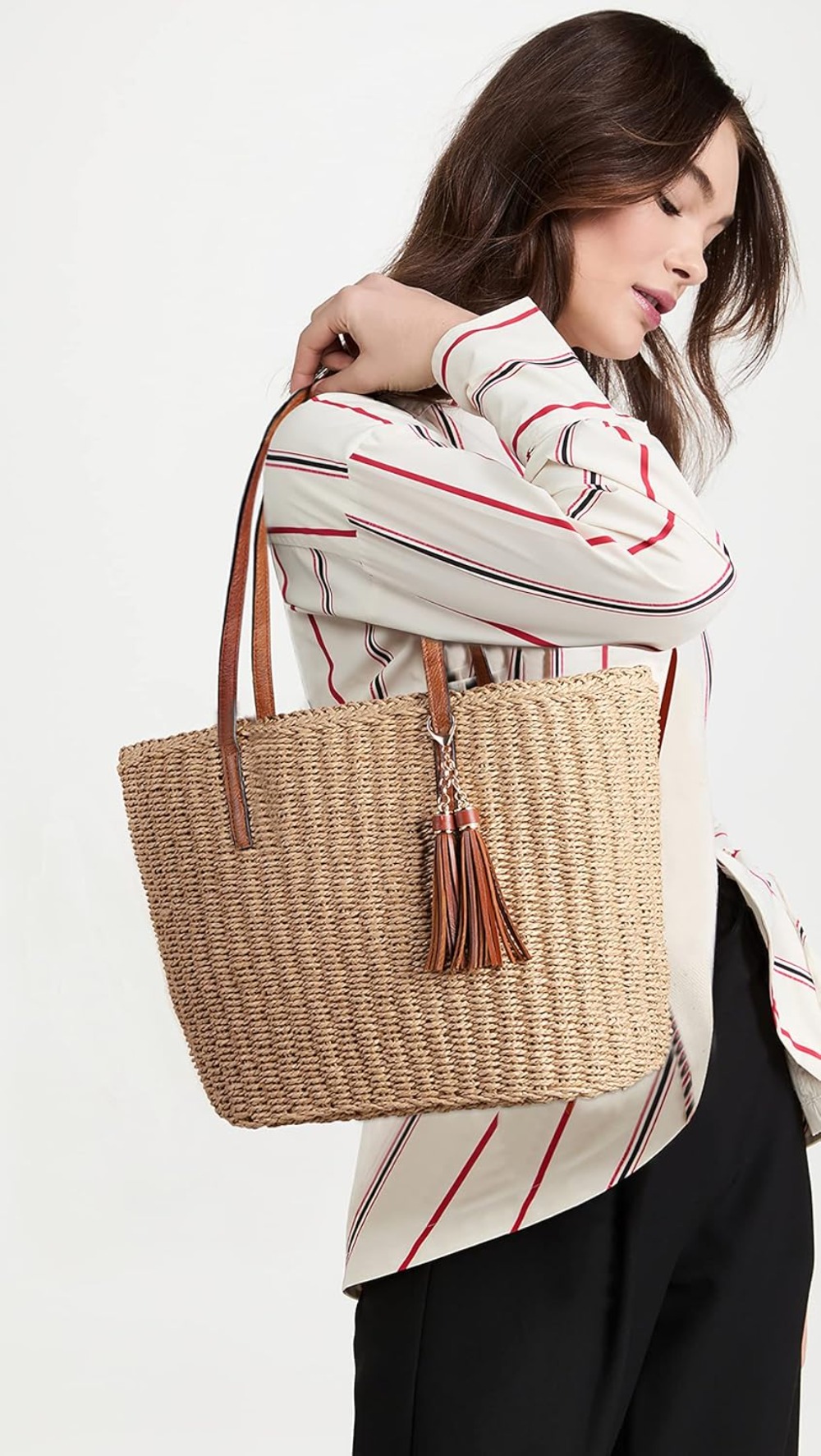 M Size Travel Straw Tote Bag W - Woven Straw Bag 리뷰 및 가격