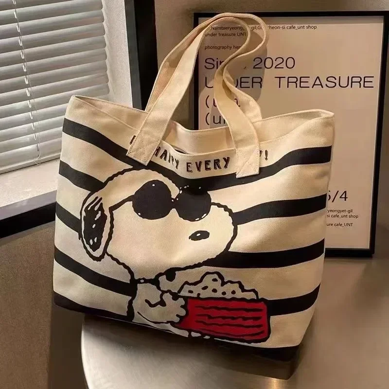Snoopy Cartoon Large Capacity  - Shopper Tote Canvas 리뷰 및 가격