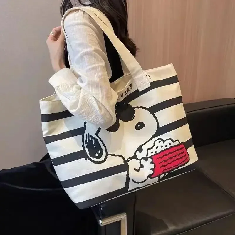 Snoopy Cartoon Large Capacity  - Shopper Tote Canvas 리뷰 및 가격