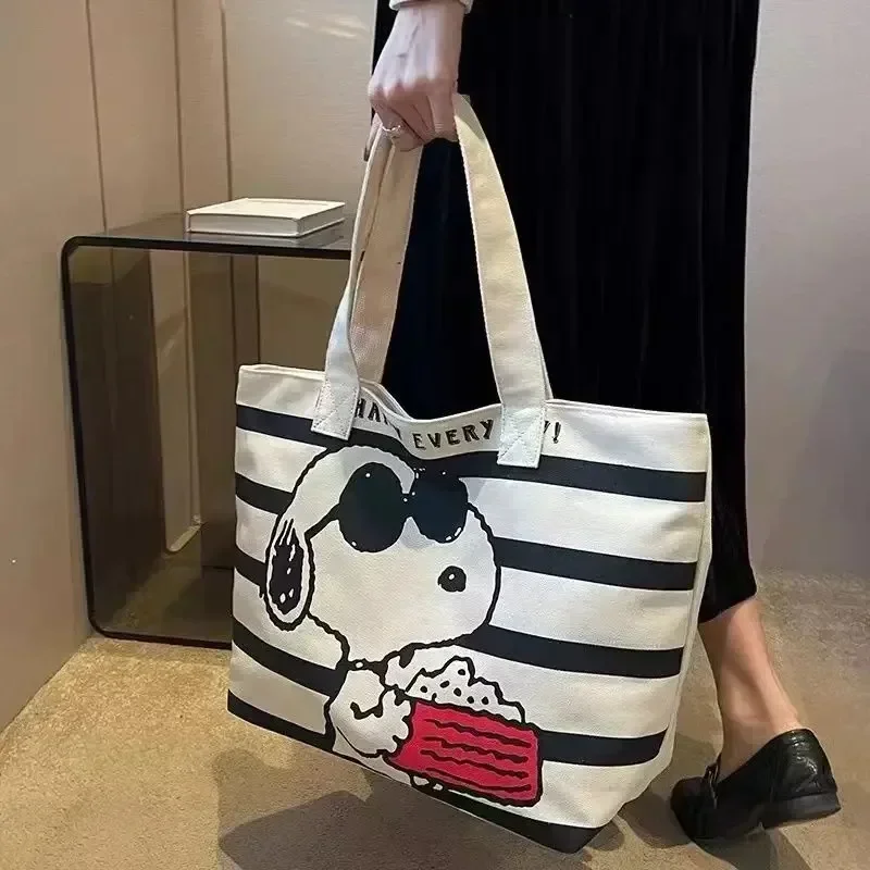 Snoopy Cartoon Large Capacity  - Shopper Tote Canvas 리뷰 및 가격