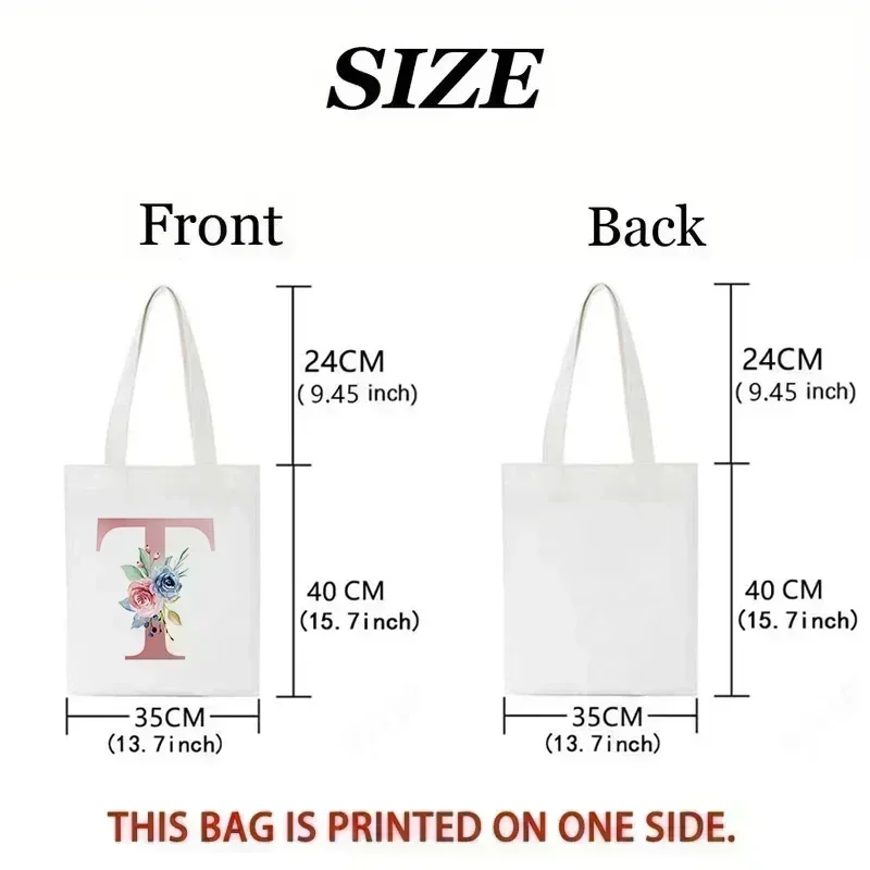 Elegant Floral Alphabet Tote B - Shopper Tote Canvas 리뷰 및 가격